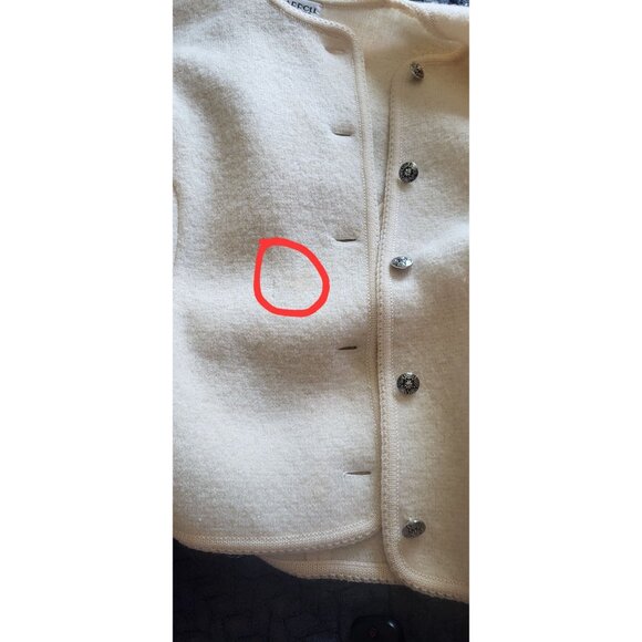 Carroll Reed Vintage Womens Wool Cardigan Sweater Silver Buttons Size 12 Large - Picture 13 of 13